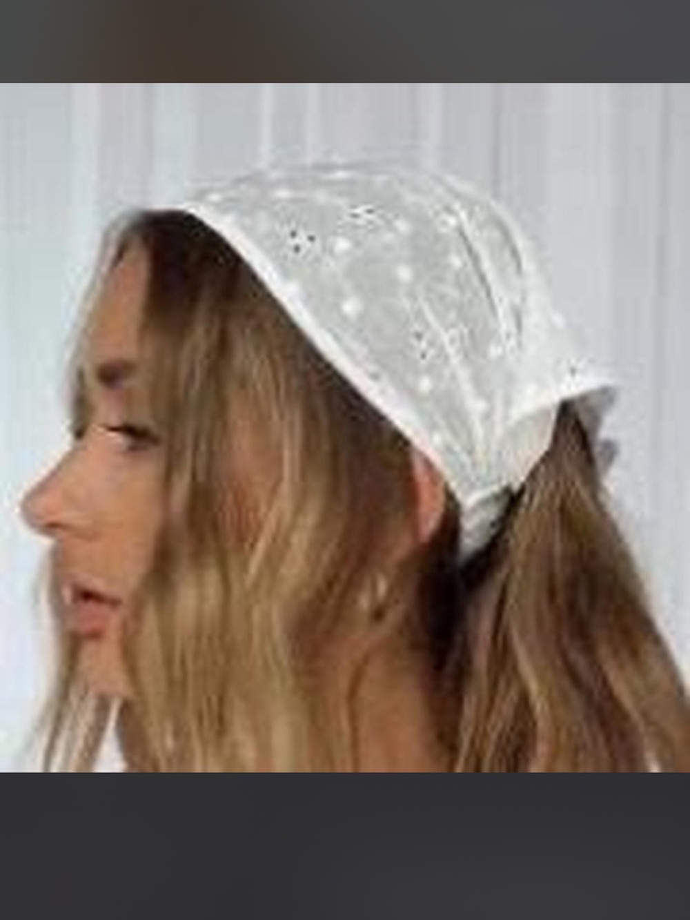 White Eyelet Bandana Headscarf